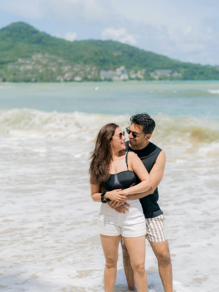 Nisha Aggarwal enjoys quality time with her family in the swimming pool.
